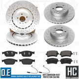 FOR AUDI A8 S8 FRONT REAR DRILLED BRAKE DISCS APEC PADS SENSORS 380mm 330mm