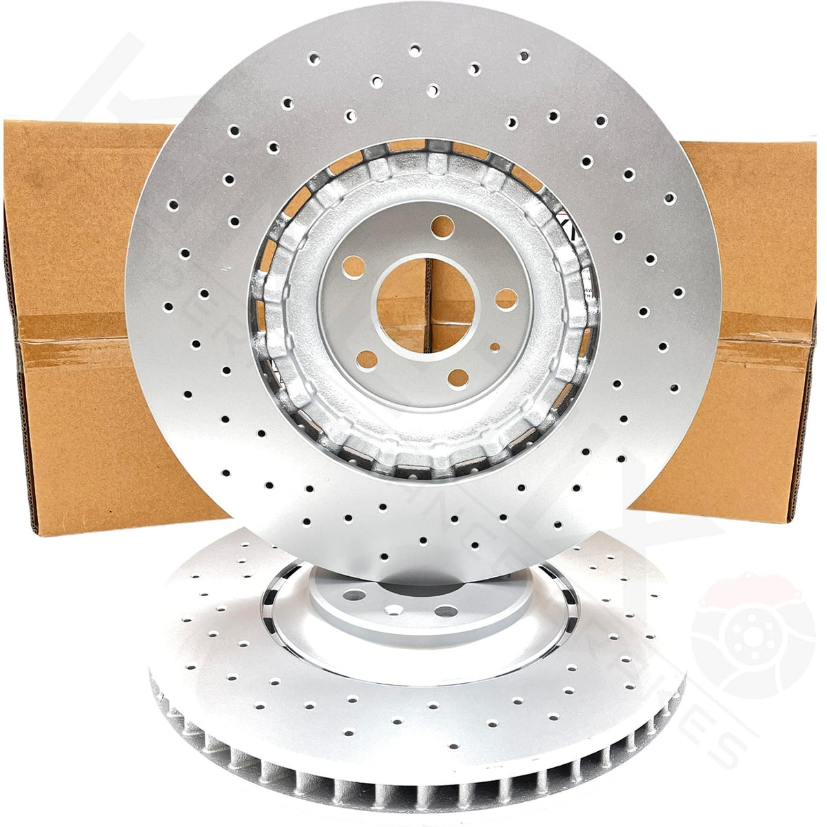 FOR AUDI SQ5 13-17 FRONT DRILLED BRAKE DISCS APEC PADS WEAR SENSOR WIRES 380mm