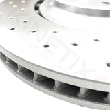 FOR AUDI A8 W12 S8 SQ5 FRONT CROSS DRILLED BRAKE DISCS APEC PADS & SENSORS 380mm