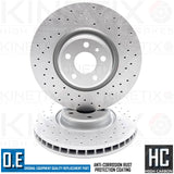 FOR AUDI A5 50 TDI CROSS DRILLED FRONT REAR COATED BRAKE DISCS 350mm 330mm