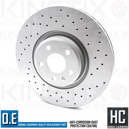 FOR AUDI A7 50 TDI CROSS DRILLED PERFORMANCE FRONT BRAKE DISCS PAIR 350mm
