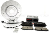 FOR AUDI A4 A5 45 TDI FRONT DRILLED BRAKE DISCS BREMBO PADS WEAR SENSORS 350m