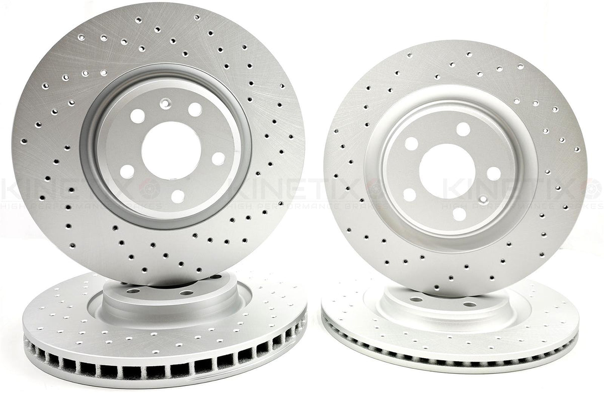 FOR AUDI A7 40 TDI CROSS DRILLED FRONT REAR COATED BRAKE DISCS 350mm 330mm