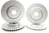 FOR AUDI A4 B9 45 TFSI CROSS DRILLED FRONT REAR COATED BRAKE DISCS 350mm 330mm