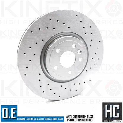 FOR RANGE ROVER VELAR D300 FRONT REAR DRILLED BRAKE DISCS TEXTAR PADS SENSORS