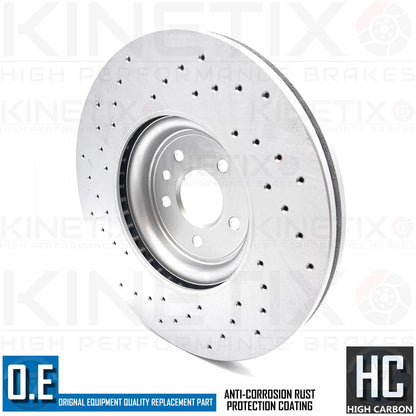 FOR RANGE ROVER VELAR D300 FRONT REAR DRILLED BRAKE DISCS TEXTAR PADS SENSORS