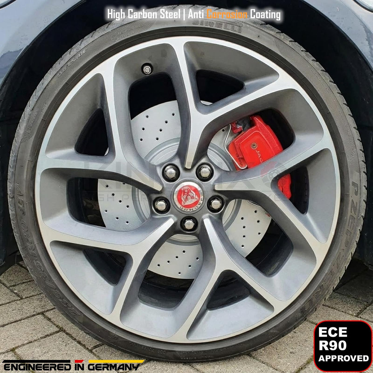 FOR JAGUAR XF 2.0 R SPORT CROSS DRILLED FRONT BRAKE DISCS PAIR 350mm (18" RIMS)
