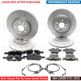 FOR JAGUAR XE 2.0 D200 DRILLED FRONT REAR BRAKE DISCS PADS SENSORS 350mm 325mm
