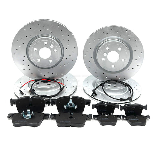 FOR JAGUAR F PACE 2.0 R SPORT DRILLED FRONT REAR BRAKE DISCS PADS WEAR SENSORS