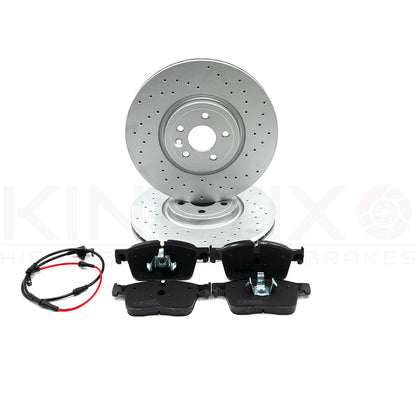 FOR JAGUAR XF 3.0 FRONT PERFORMANCE CROSS DRILLED BRAKE DISCS PADS 350mm
