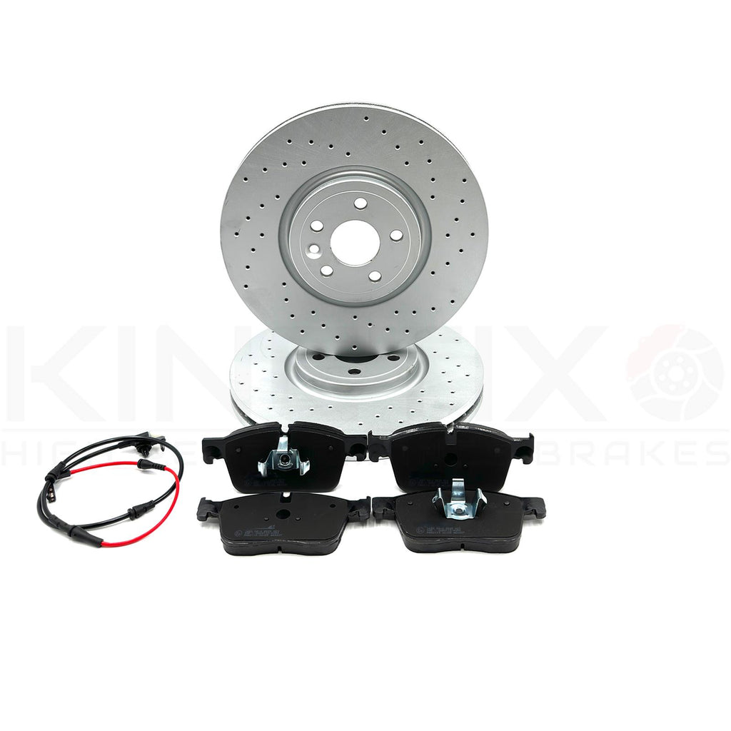 FOR JAGUAR XF 300 SPORT FRONT PERFORMANCE CROSS DRILLED BRAKE DISCS PADS 350mm