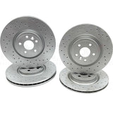 FOR JAGUAR XF XE (X760,X260) CROSS DRILLED FRONT REAR BRAKE DISCS 325mm 325mm