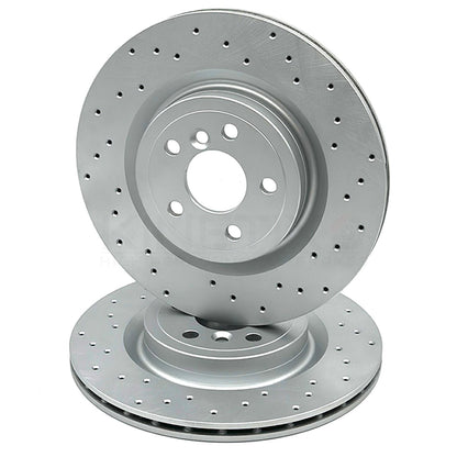 FOR JAGUAR XE 2.0 P250i R DYNAMIC X760 CROSS DRILLED REAR BRAKE DISCS PAIR 325mm