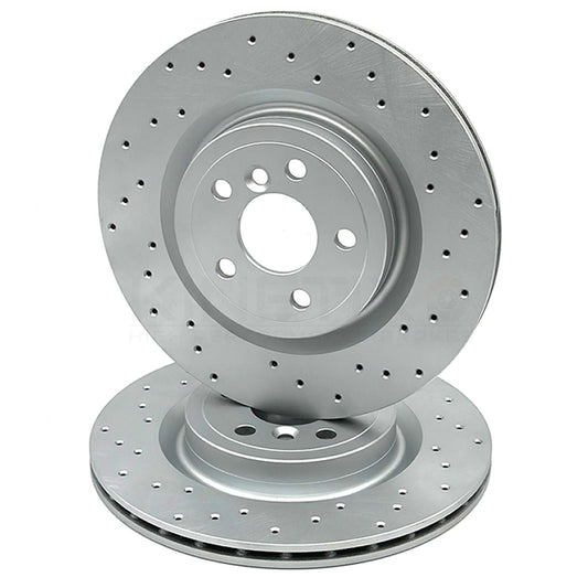 FOR JAGUAR XF 3.0 D V6 S X260 CROSS DRILLED REAR BRAKE DISCS PAIR 325mm