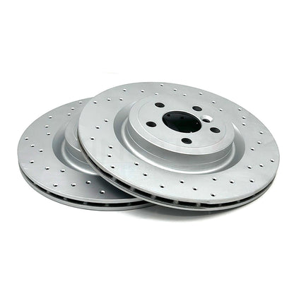 FOR JAGUAR XF 3.0 D V6 S X260 DRILLED REAR BRAKE DISCS PADS WEAR SENSOR 325mm