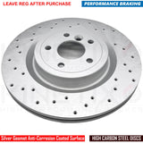 FITS JAGUAR XE 2.0i R SPORT DRILLED FRONT REAR BRAKE DISCS 350mm 325mm
