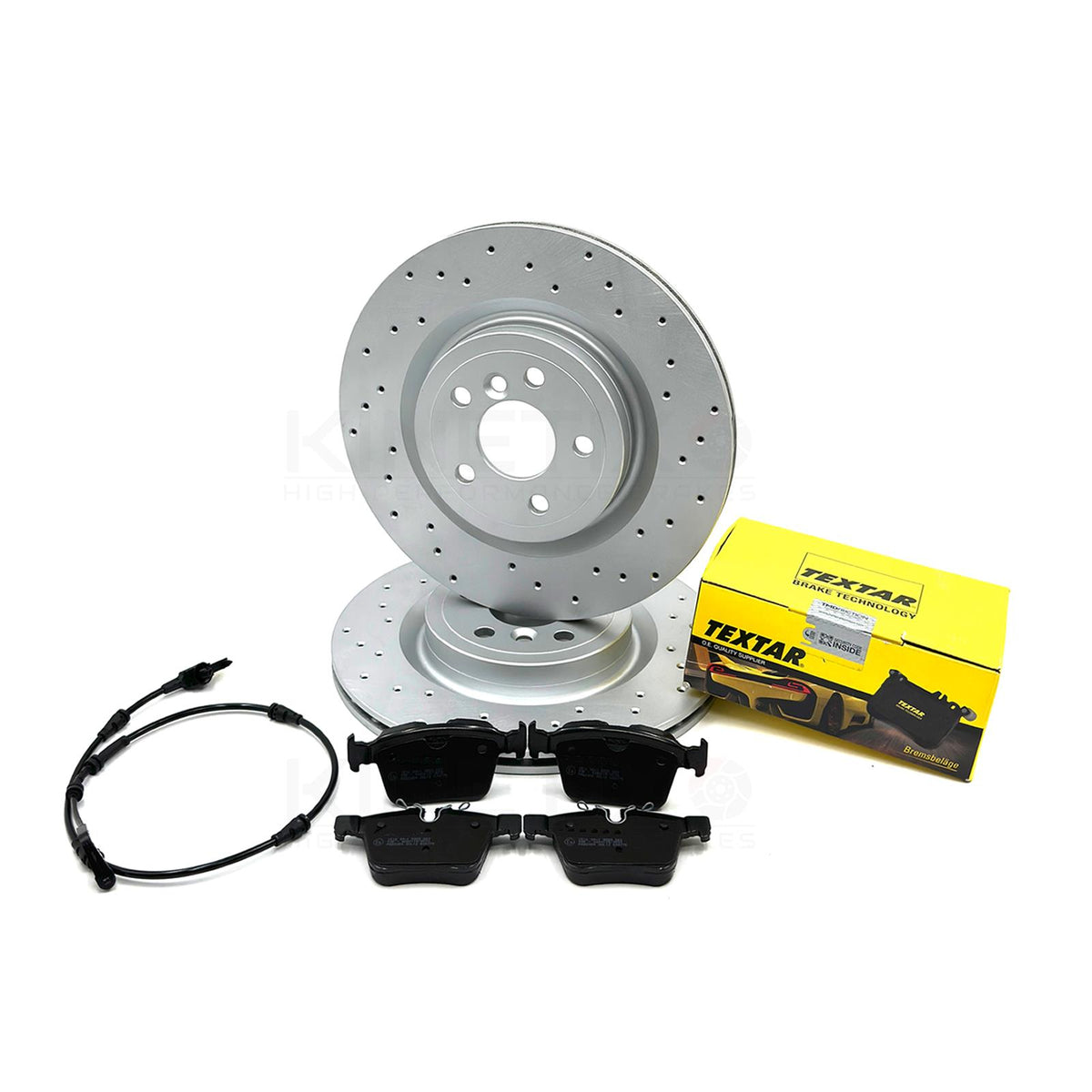 FOR JAGUAR XF 3.0 D SPORT X260 DRILLED REAR BRAKE DISCS TEXTAR PADS 325mm