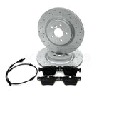 FOR JAGUAR XF 3.0 D SPORT X260 DRILLED REAR BRAKE DISCS PADS WEAR SENSOR 325mm