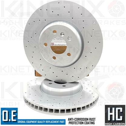 FOR BMW 550i F07 F10 F11 PERFORMANCE CROSS DRILLED FRONT BRAKE DISCS PAIR 374mm