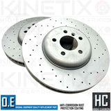 FOR BMW M550d F07 F10 F11 PERFORMANCE CROSS DRILLED FRONT BRAKE DISCS PAIR 374mm