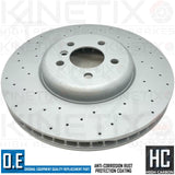 FOR BMW M550d F07 F10 F11 PERFORMANCE CROSS DRILLED FRONT BRAKE DISCS PAIR 374mm
