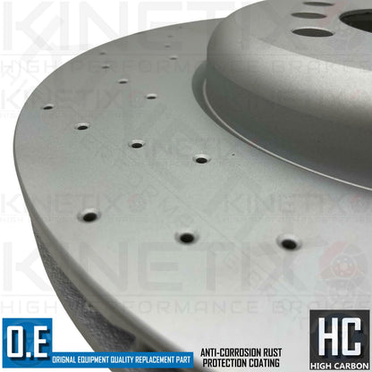 FOR BMW 550i xDrive F10 FRONT DRILLED PERFORMANCE BRAKE DISCS MINTEX PADS 374mm
