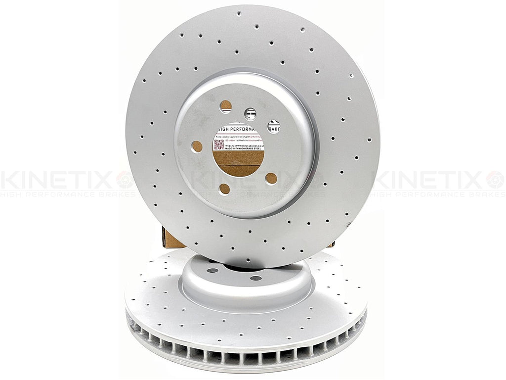 FOR BMW 650i F06 F12 F13 CROSS DRILLED FRONT PERFORMANCE BRAKE DISCS PAIR 374mm