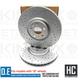FOR VOLVO XC60 T5 R-DESIGN CROSS DRILLED FRONT BRAKE DISCS APEC BLACK PADS 345mm