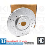 FOR VOLVO XC90 T8 R-DESIGN CROSS DRILLED FRONT BRAKE DISCS APEC BLACK PADS 345mm