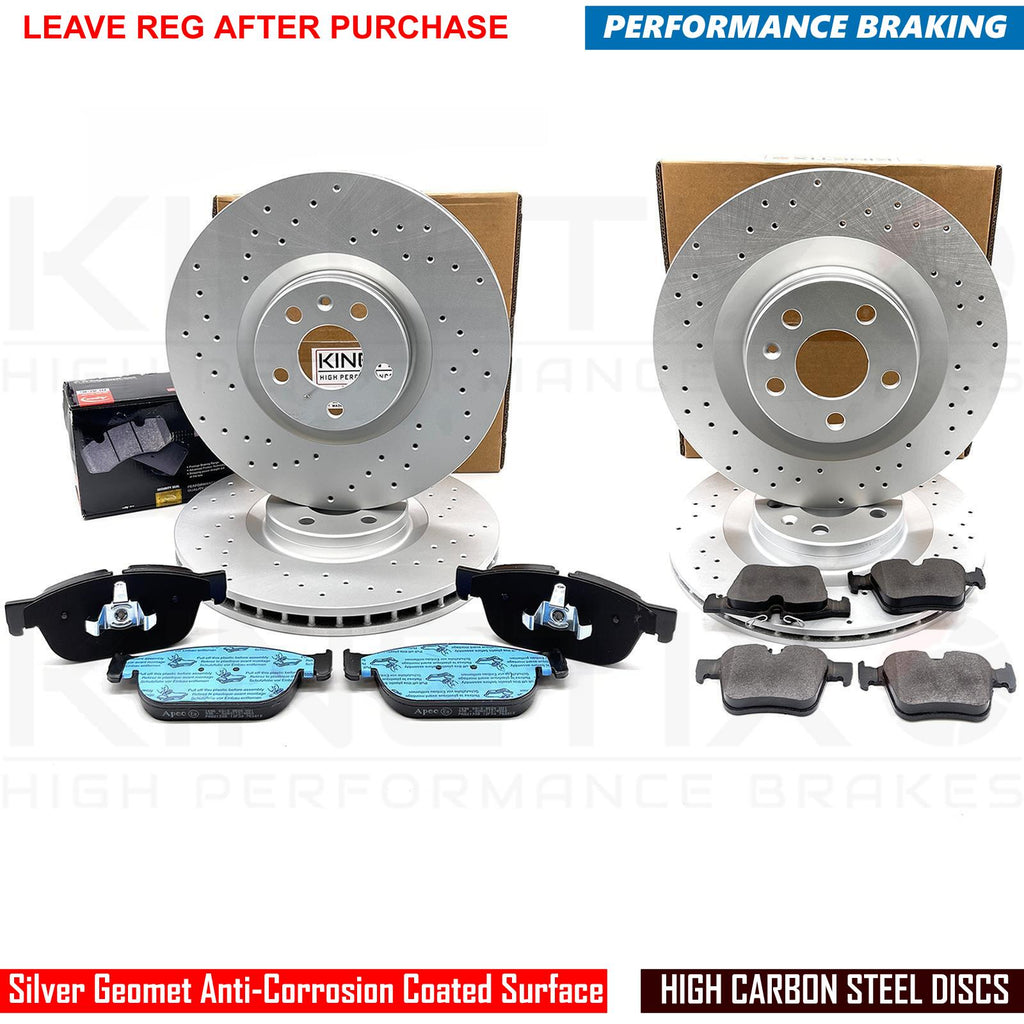 FOR VOLVO S60 S90 T8 R-DESIGN FRONT REAR DRILLED BRAKE DISCS PADS 345mm 320mm