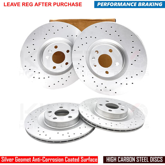 FOR POLESTAR 2 EV 2019- CROSS DRILLED FRONT REAR BRAKE DISCS 345mm 340mm