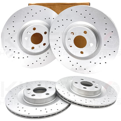 FOR POLESTAR 2 EV 2019- DRILLED FRONT REAR BRAKE DISCS APEC PADS 345mm 340mm