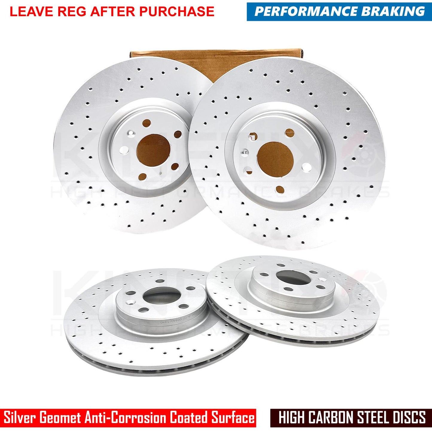 FOR VOLVO S60 S90 B5 R-DESIGN FRONT REAR DRILLED BRAKE DISCS 345mm 320mm FR RR