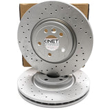 FOR VOLVO V60 T5 R-DESIGN CROSS DRILLED FRONT BRAKE DISCS PAIR 345mm COATED