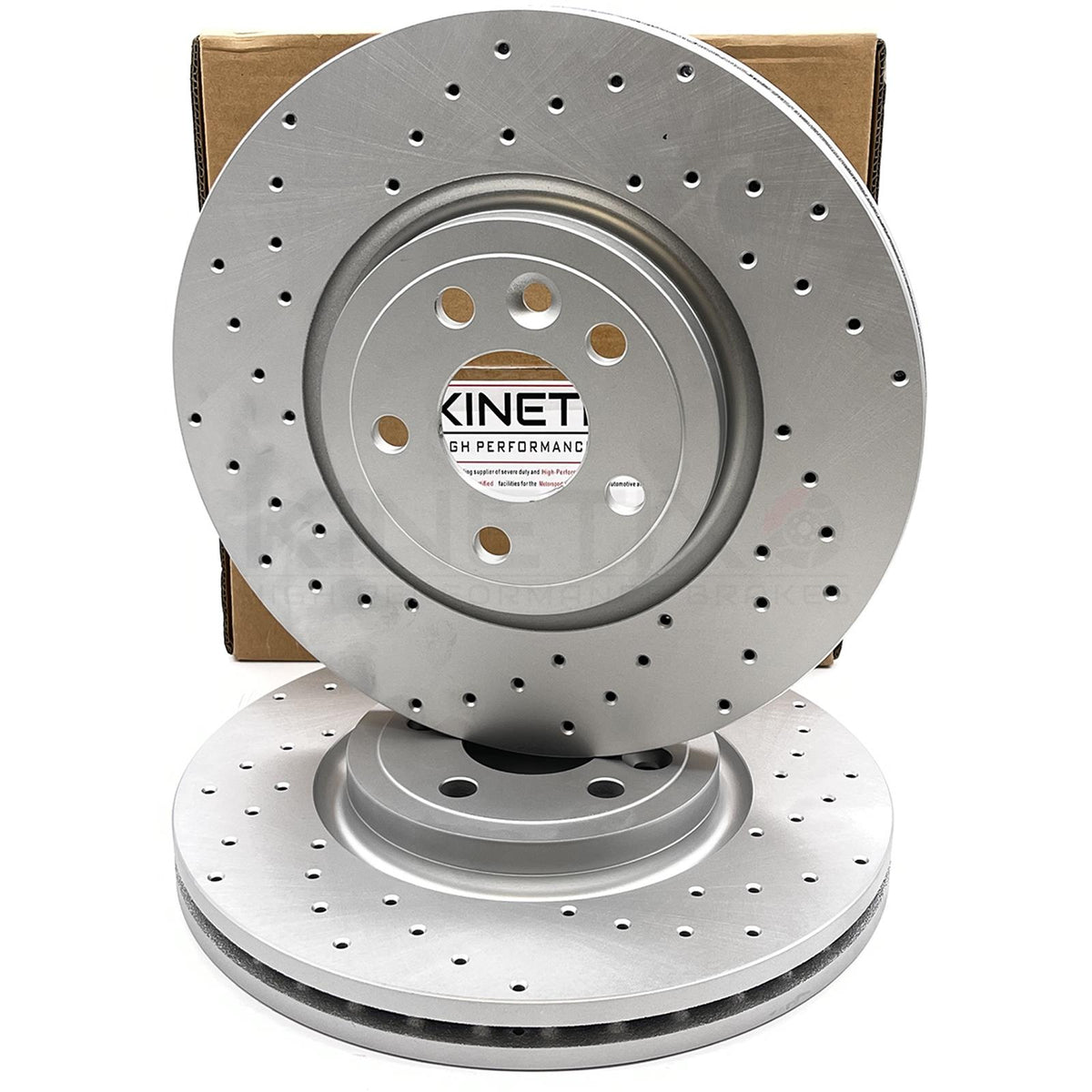 FOR VOLVO V60 B5 R-DESIGN CROSS DRILLED FRONT BRAKE DISCS PAIR 345mm COATED