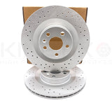 FOR VOLVO S60 T5 T6 T8 REAR CROSS DRILLED BRAKE DISCS PADS 320mm COATED RR