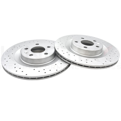 FOR POLESTAR 2 EV 2019- DRILLED FRONT REAR BRAKE DISCS APEC PADS 345mm 340mm