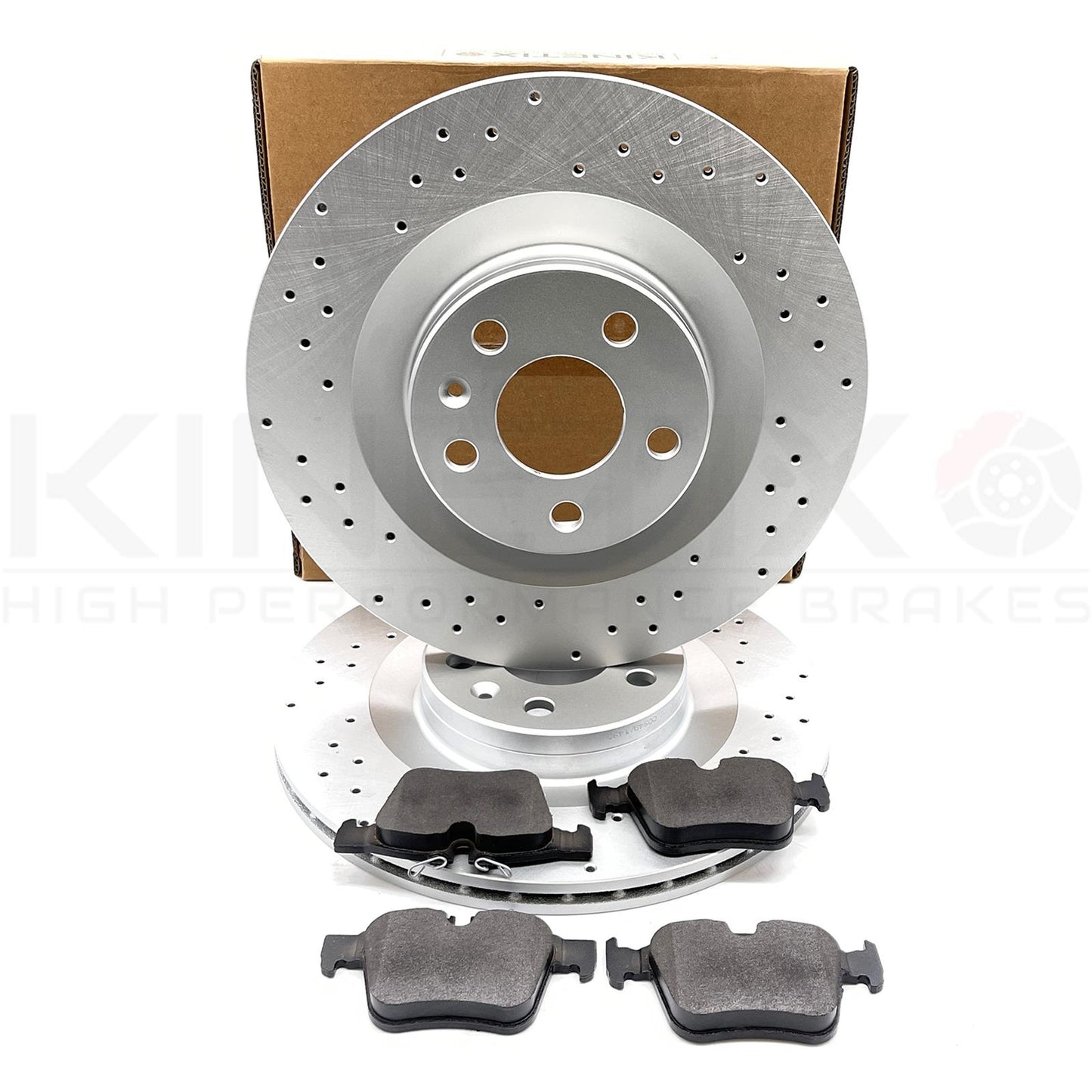 FOR POLESTAR 2 EV 2019- DRILLED FRONT REAR BRAKE DISCS APEC PADS 345mm 340mm