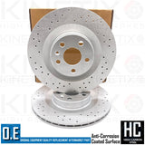 FOR VOLVO XC60 T5 R-DESIGN CROSS DRILLED REAR BRAKE DISCS PAIR 320mm COATED