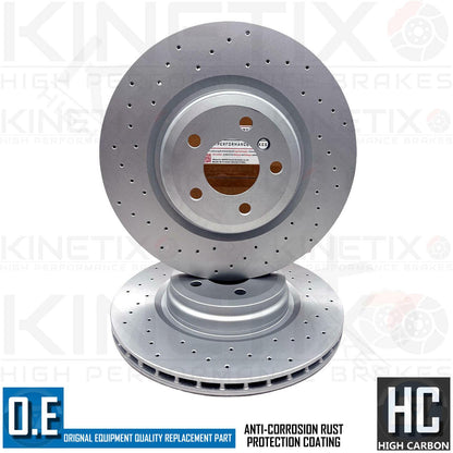 FOR BMW 750d 750i 760i F01 F02 F03 F04 REAR CROSS DRILLED BRAKE DISCS PADS 370mm