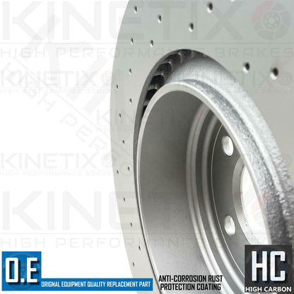FOR BMW 550i Gran turismo F07 REAR CROSS DRILLED BRAKE DISCS PADS & SENSOR 370mm