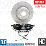 FOR BMW 750d 750i 750Li 760Li F01 F02 F03 F04 REAR BRAKE DISCS PADS WIRE 370mm
