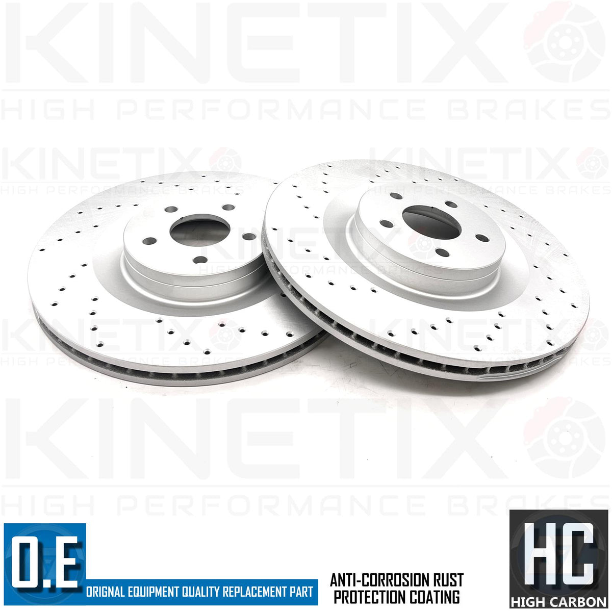 FOR FORD FOCUS RS MK3 CROSS DRILLED FRONT BRAKE DISCS BREMBO BRAKE PADS 350mm