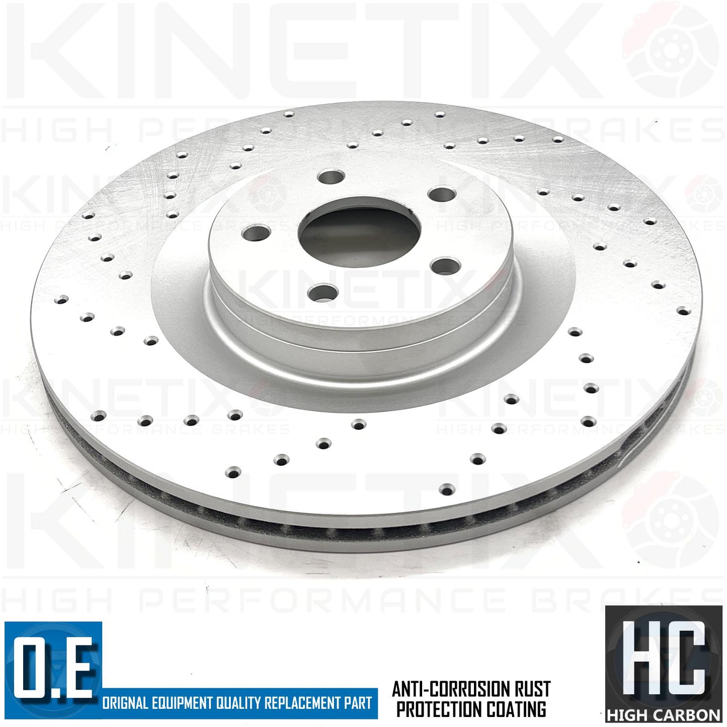 FOR FORD FOCUS RS MK3 2015- FRONT CROSS DRILLED BRAKE DISCS PADS 350mm