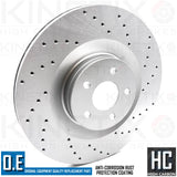 FOR FORD FOCUS RS MK3 2015- FRONT CROSS DRILLED BRAKE DISCS PAIR 350mm
