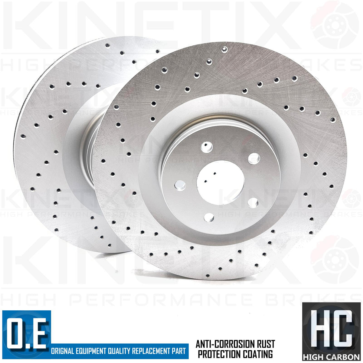 FOR FORD FOCUS RS MK3 CROSS DRILLED FRONT BRAKE DISCS BREMBO BRAKE PADS 350mm