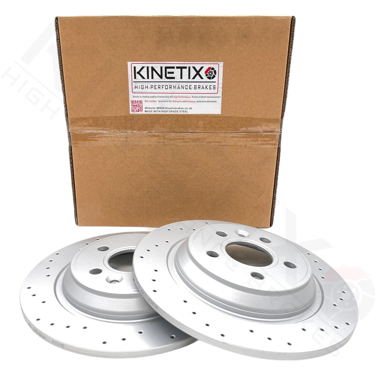 FOR FORD FOCUS RS MK3 REAR CROSS DRILLED PERFORMANCE BRAKE DISCS PAIR 302mm
