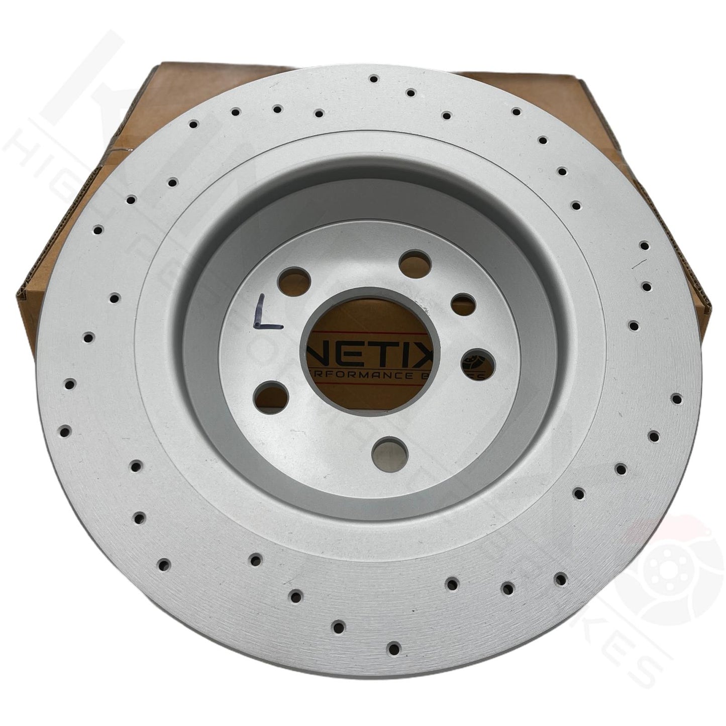FOR FORD FOCUS RS MK3 REAR CROSS DRILLED PERFORMANCE BRAKE DISCS PAIR 302mm