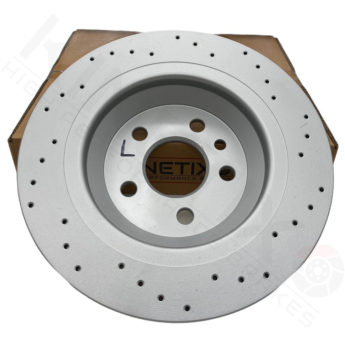 FOR FORD FOCUS RS MK3 REAR CROSS DRILLED PERFORMANCE BRAKE DISCS PAIR 302mm