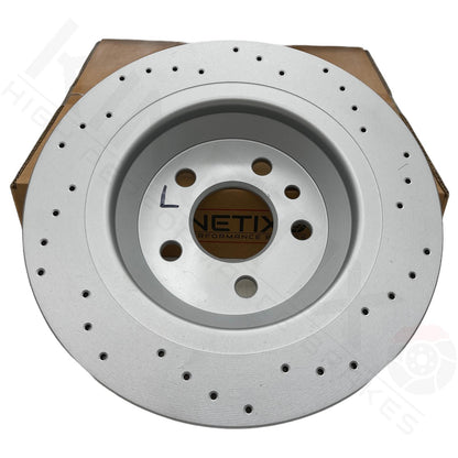 FOR FORD FOCUS RS MK3 REAR CROSS DRILLED PERFORMANCE BRAKE DISCS PAIR 302mm